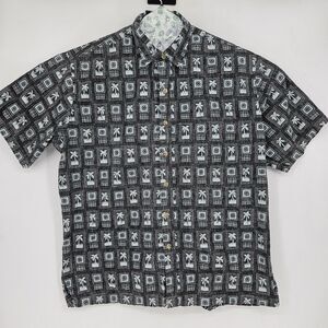 Cooke Street Shirt Mens XL Hawaiian Short Sleeve Button Up Floral Reverse Print